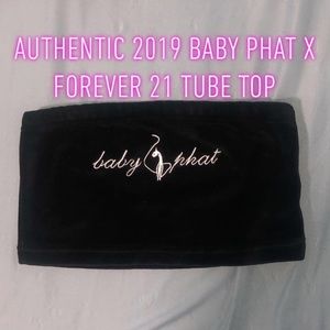 🆕BABY PHAT x Forever 21 Black Velvet Tube Top